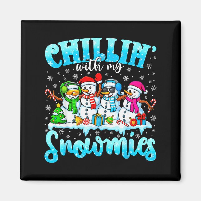 Íman Esquentando Com Meus Snowmies Natal Divertido Bone (Frente)