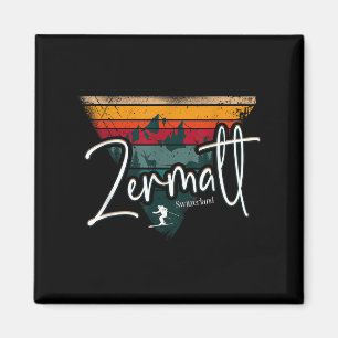 Íman Esqui Alpino Zermatt Vintage Alpes Suíços Suíça