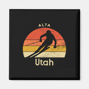 Íman Esqui Antigo Alta Utah Montanha