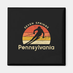 Íman Esqui Antigo Seven Springs Montanha Pennsylvania