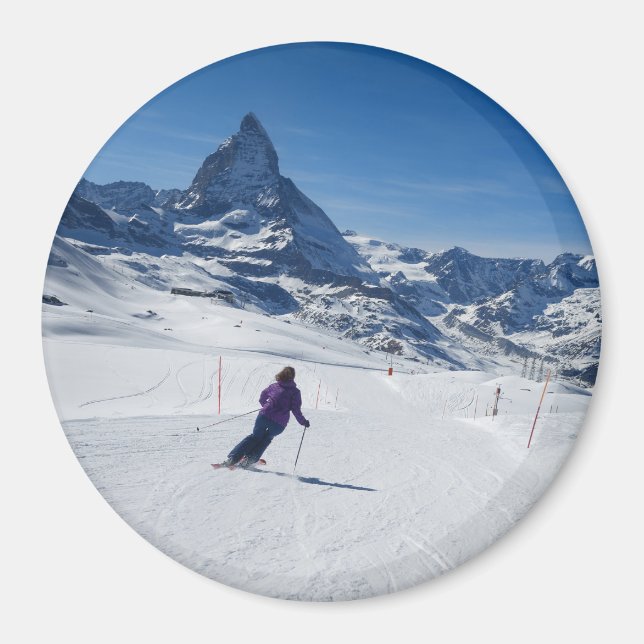 Íman Esqui com o Monte Matterhorn em Zermatt, Suiça (Frente)