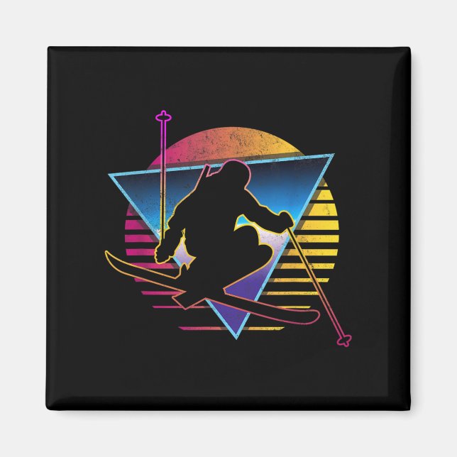 Íman Esqui da Vintage Retro 80s (Frente)