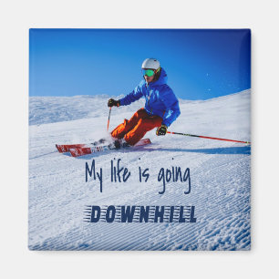 Íman Esqui Descida de neve motivacional engraçada