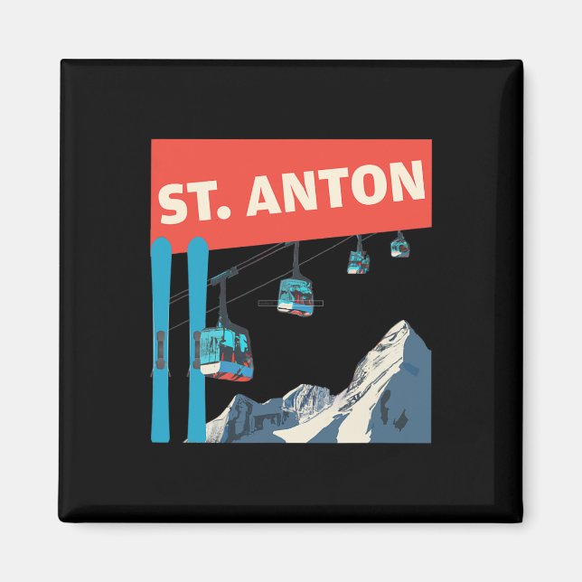 Íman Esqui em St. Anton - Retro St. Anton Ski  (Frente)