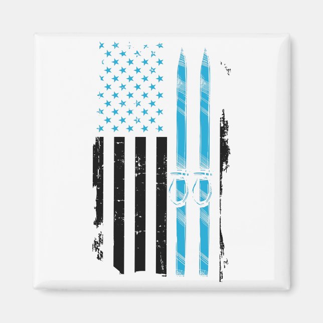 Íman Esqui EUA | Esqui esquiadores Ideias de presentes (Frente)