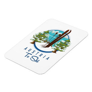 Íman Esqui, logotipo de pôster de esqui.