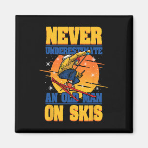 Íman Esqui Nunca Subestime Um Velho Em Skis Wint