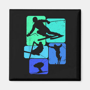 Íman Esqui Para Skiier Retro Mens Ski