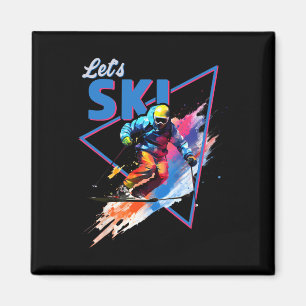 Íman Esqui Retro em Pó Cor Vintage de Esqui Design Shre