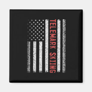 Íman Esqui Telemark Bandeira Americana Corrida De Esqui