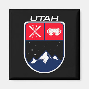 Íman Esqui Utah Montanha Esqui Trilha Esquiador Óculos