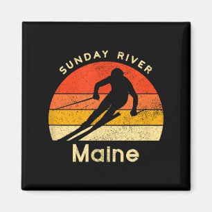 Íman Esqui vintage domingo rio maine montanha