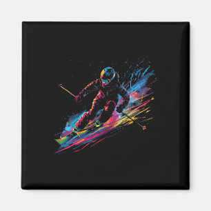 Íman Esquiador Alpino de Esportes de Inverno Pintura Sa