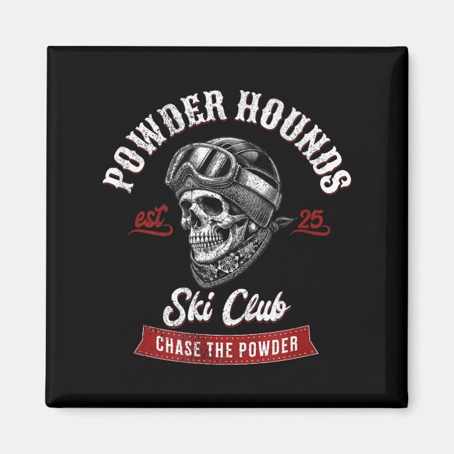 Íman Esquiadores de freestyle de powder hounds no inver (Frente)