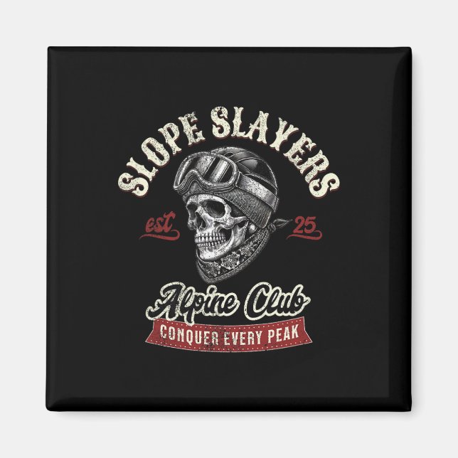 Íman Esquiadores de Freestyle Skiing Slope Slayers Aven (Frente)