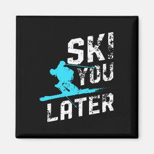 Íman Esquiar Mais Tarde Esquiar Snowboard Divertido Ski