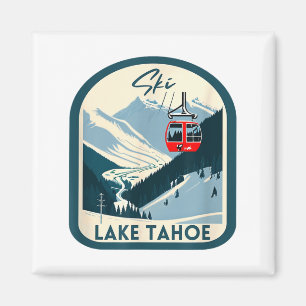 Íman Esquiar no lago tahoe retrô estilo vintage lago ta