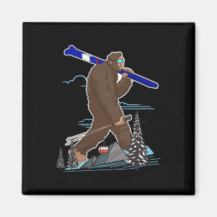 Íman Esquiar Pé Grande Sasquatch Engraçado Esqui Para E