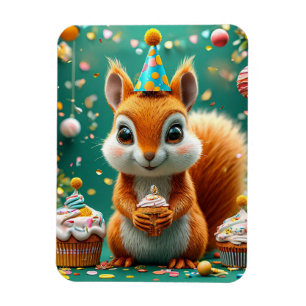 Íman Esquilo adorável de aniversário