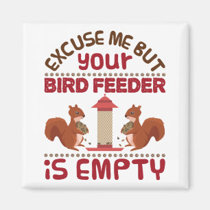 Íman Esquilo Com Licença Mas Seu Alimentador De Pássa