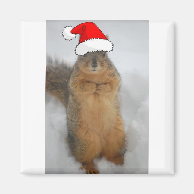 Íman Esquilo de Natal com Papais noeis (Frente)