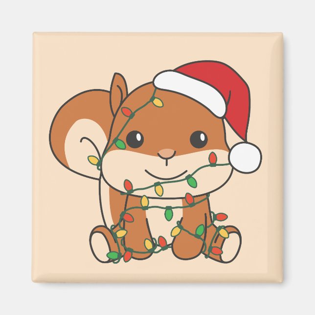 Íman Esquilo de Natal para Animais de inverno (Frente)