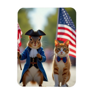 Íman Esquilo Patriótico e Gato