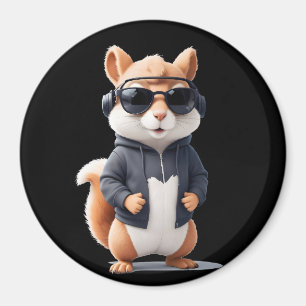 Íman Esquilo Vestindo Hoodie Engraçado Vetor Animal Leg