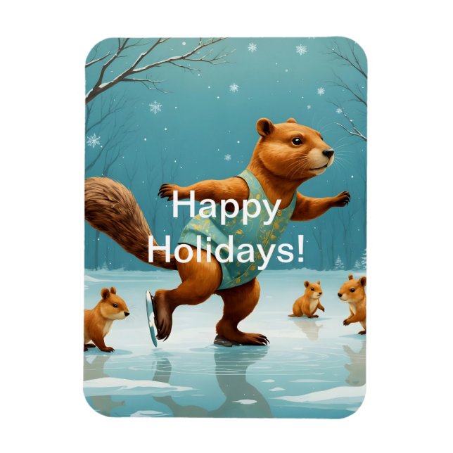 Íman Esquilos no gelo (Vertical)