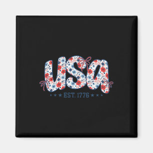 Íman Est Usa 1776 Coquete Laço 4 De Julho Usa Floral G