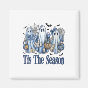 Íman Esta É A Época Blue Patchwork Ghost Pumpkin Spooky
