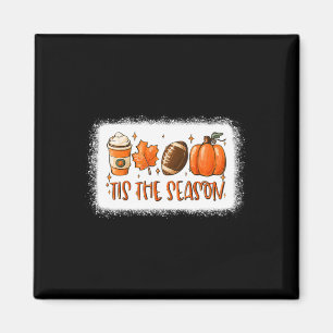 Íman Esta É A Época Pumpkin Leaf Latte Fall Football Bl