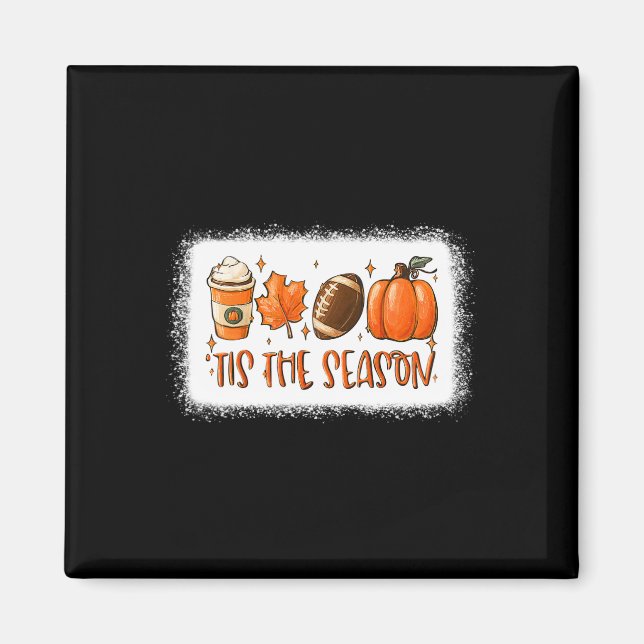 Íman Esta É A Época Pumpkin Leaf Latte Fall Football Bl (Frente)