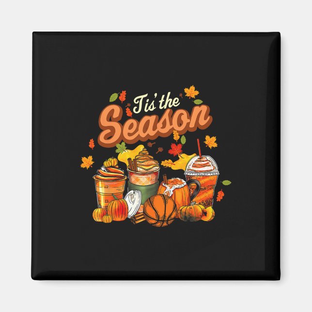 Íman Esta É A Época Pumpkin Leaf Latte Fall Voleibol (Frente)