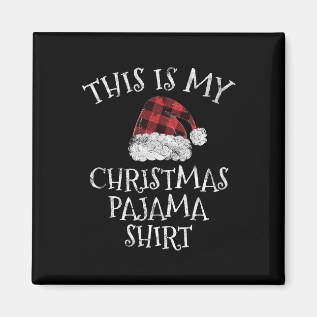 Íman Esta É A Minha Xadrez De Natal Do Pajama Hat Gi (Frente)