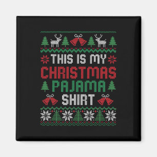 Íman Esta é Minha Camisa de Pijama de Natal Divertida P