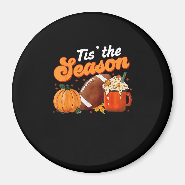 Íman Esta Época Pumpkin Spice Latte Halloween Fall Pé (Frente)