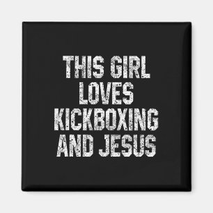 Íman Esta Garota Ama Kickboxing E Jesus Camiseta Divert