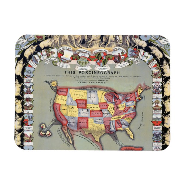 Íman ESTA PORCINEOGRAFIA, c1876 (Horizontal)