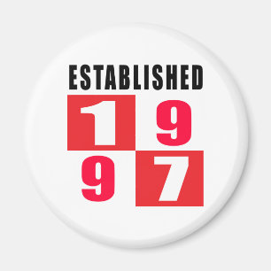 Íman Estabelecido 1997 designs do aniversário