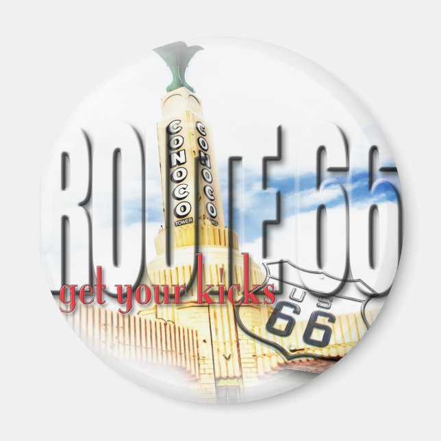 Íman Estação Conoco Antiga, Texas - Rota 66 (Frente)