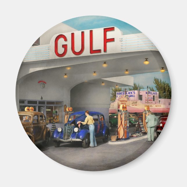 Íman Estação de Gás - A viagem rodoviária americana de  (Frente)