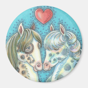 Íman Estaciona Pinto Ponies HORSE MAGNET Round