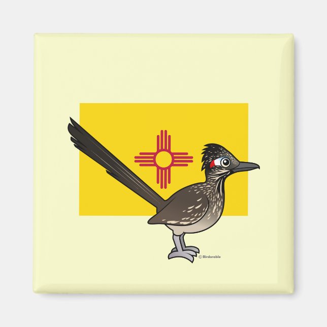 Íman Estado Birdorable do Novo México: Roadrunner (Frente)