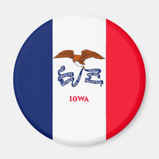 Íman Estado de Iowa Flag Design (Frente)
