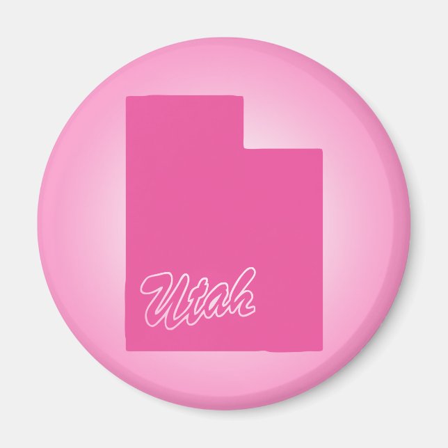Íman Estado de Utah Magneto Rosa (Frente)