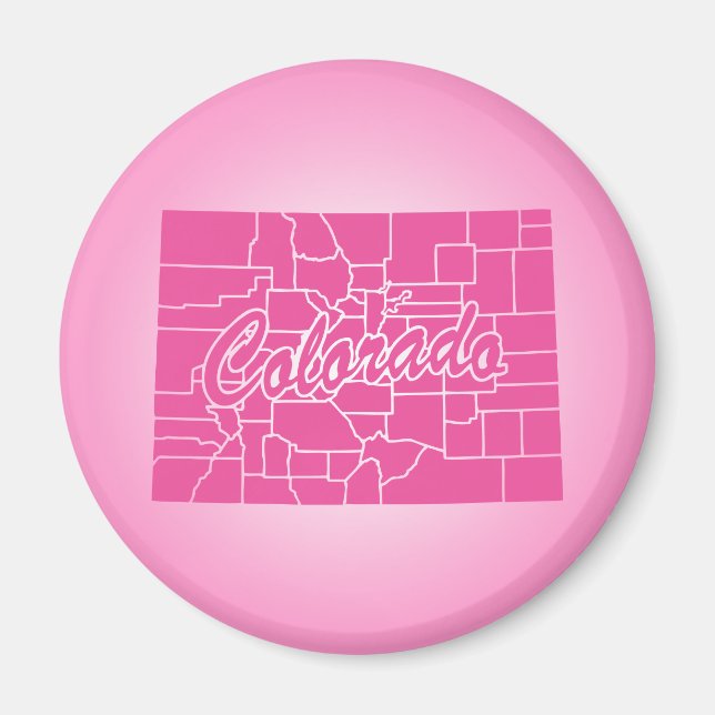 Íman Estado do Colorado Ímã Rosa (Frente)