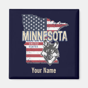 Íman Estado do Minnesota Estados Unidos Mapa Vintage EU