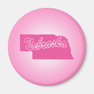Íman Estado do Nebraska Magnet Rosa
