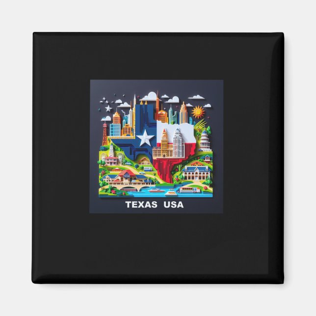Íman Estado Do Texas No U.A Sticker1 (Frente)